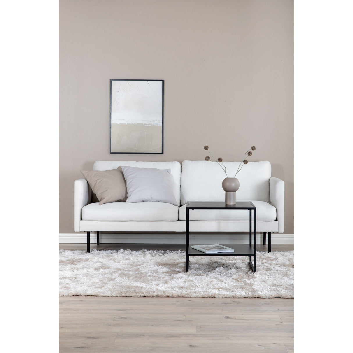 Zoom 2-Sitzer Sofa - Schwarz / Hellbeige Stoff - ZEN ZONE Furniture