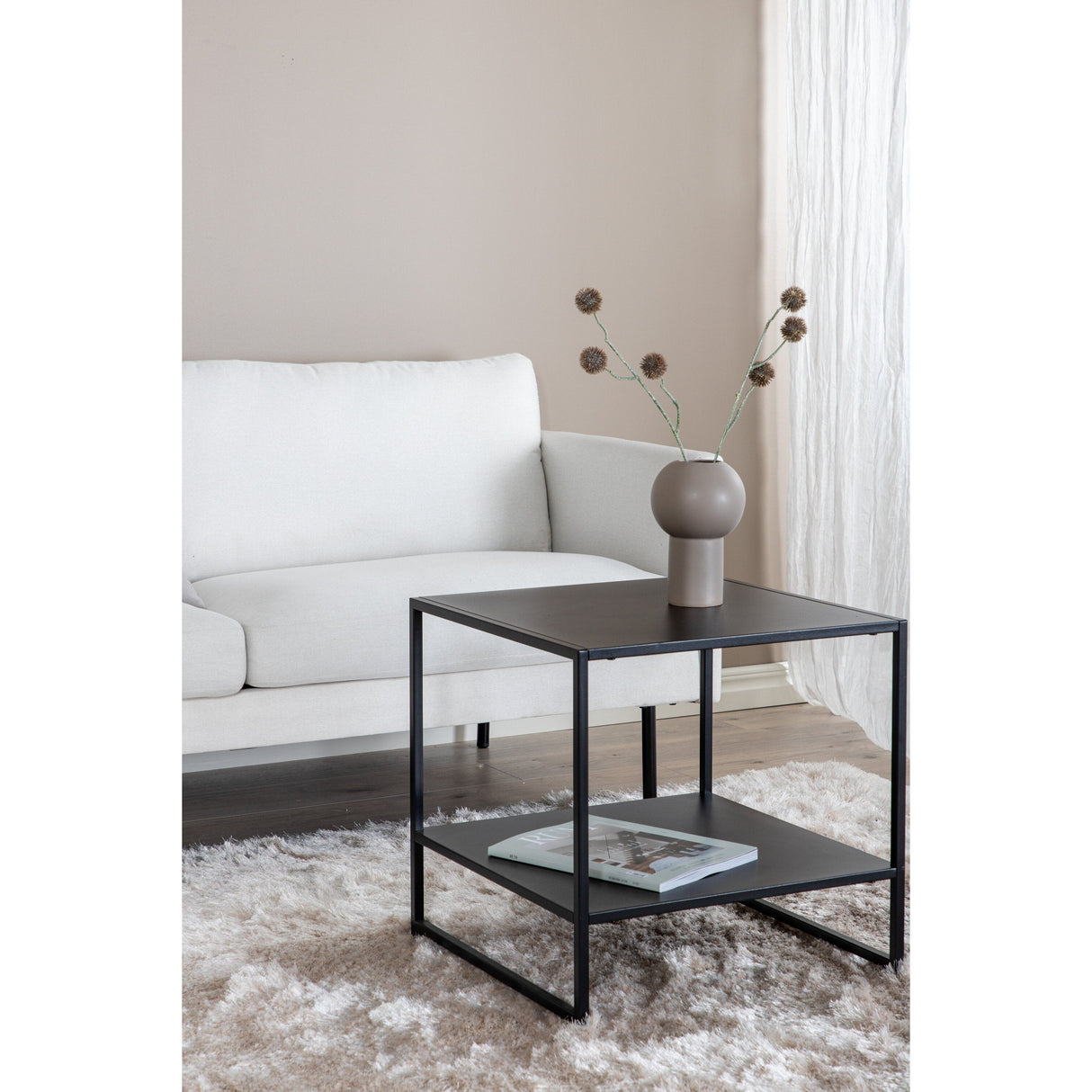 Zoom 2-Sitzer Sofa - Schwarz / Hellbeige Stoff - ZEN ZONE Furniture