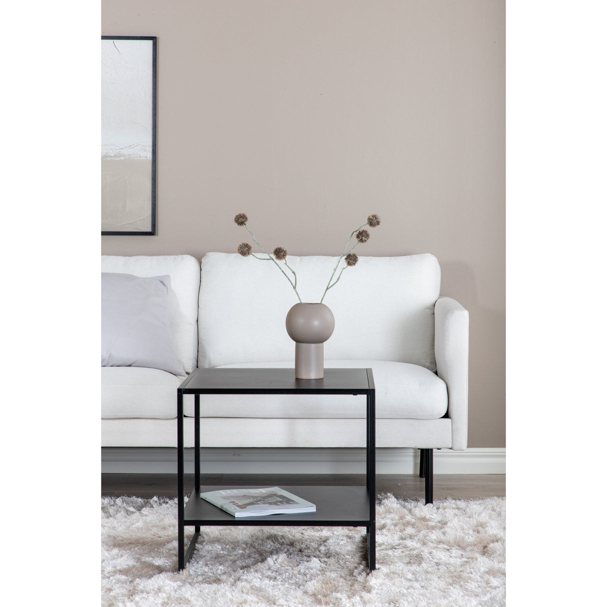 Zoom 2-Sitzer Sofa - Schwarz / Hellbeige Stoff - ZEN ZONE Furniture