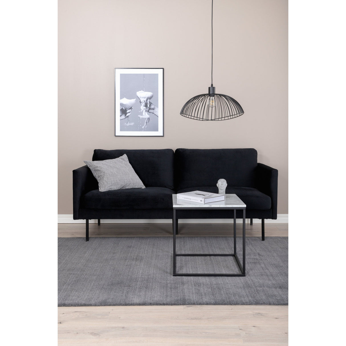 Zoom 2-Sitzer Sofa - Schwarz / Schwarzer Samt - ZEN ZONE Furniture