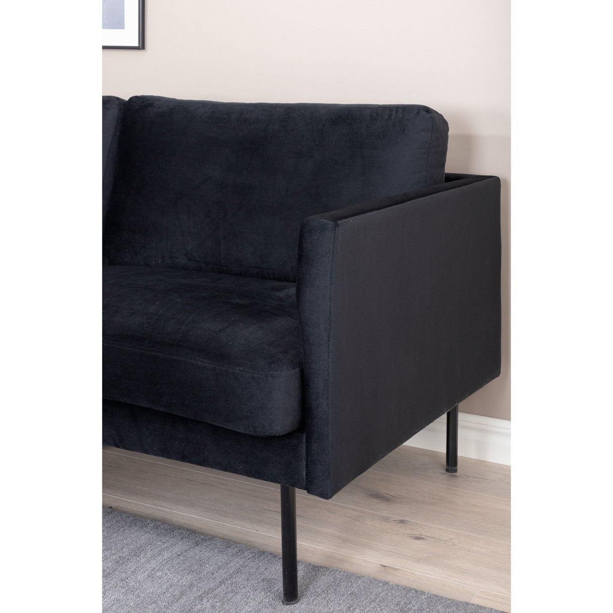 Zoom 2-Sitzer Sofa - Schwarz / Schwarzer Samt - ZEN ZONE Furniture
