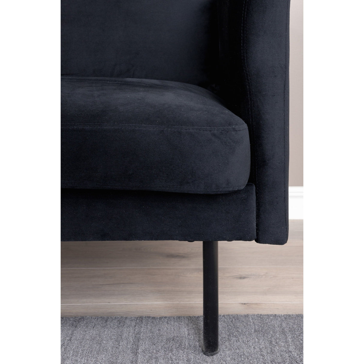Zoom 2-Sitzer Sofa - Schwarz / Schwarzer Samt - ZEN ZONE Furniture