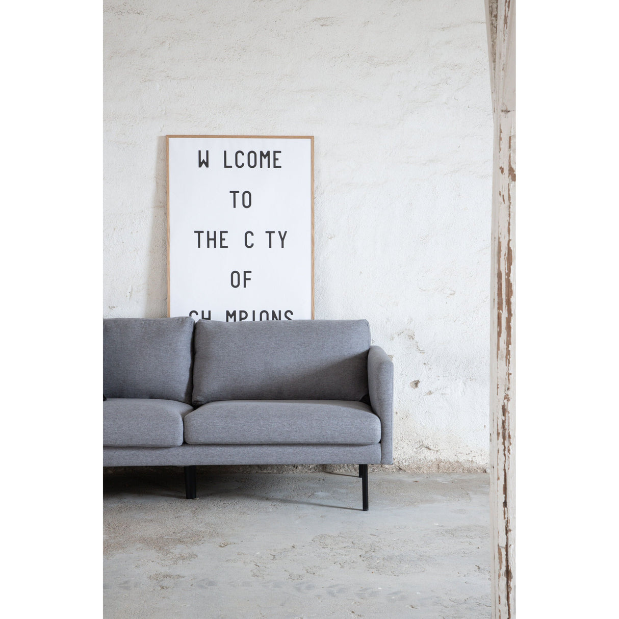 Zoom 3-Sitzer Sofa - Schwarz / Stahlgrauer Stoff - ZEN ZONE Furniture