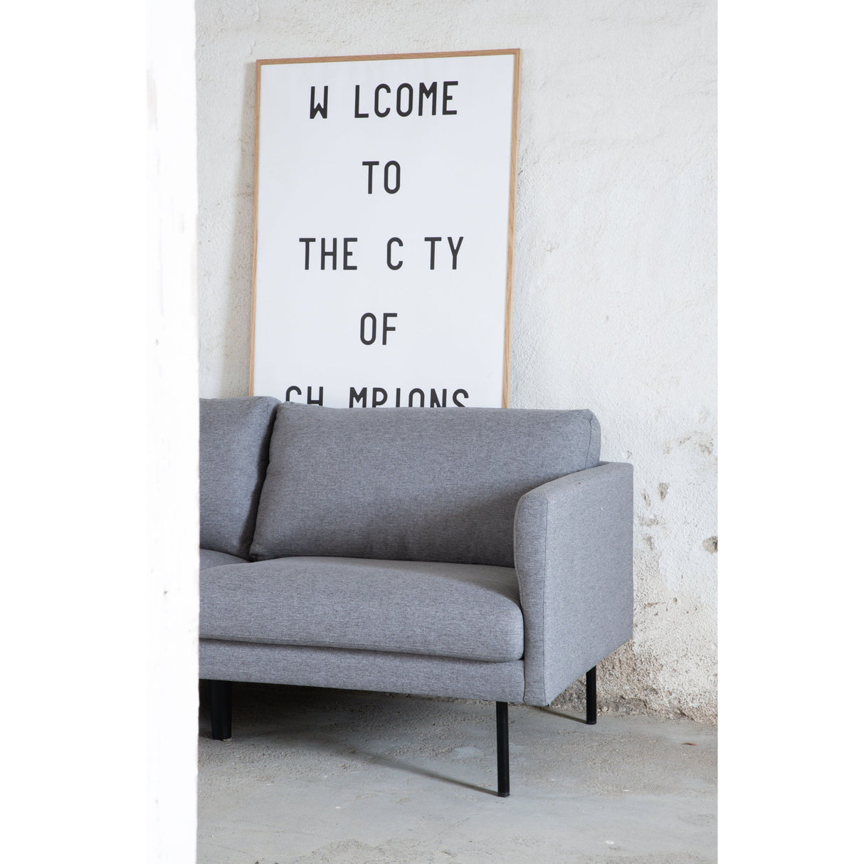 Zoom 3-Sitzer Sofa - Schwarz / Stahlgrauer Stoff - ZEN ZONE Furniture