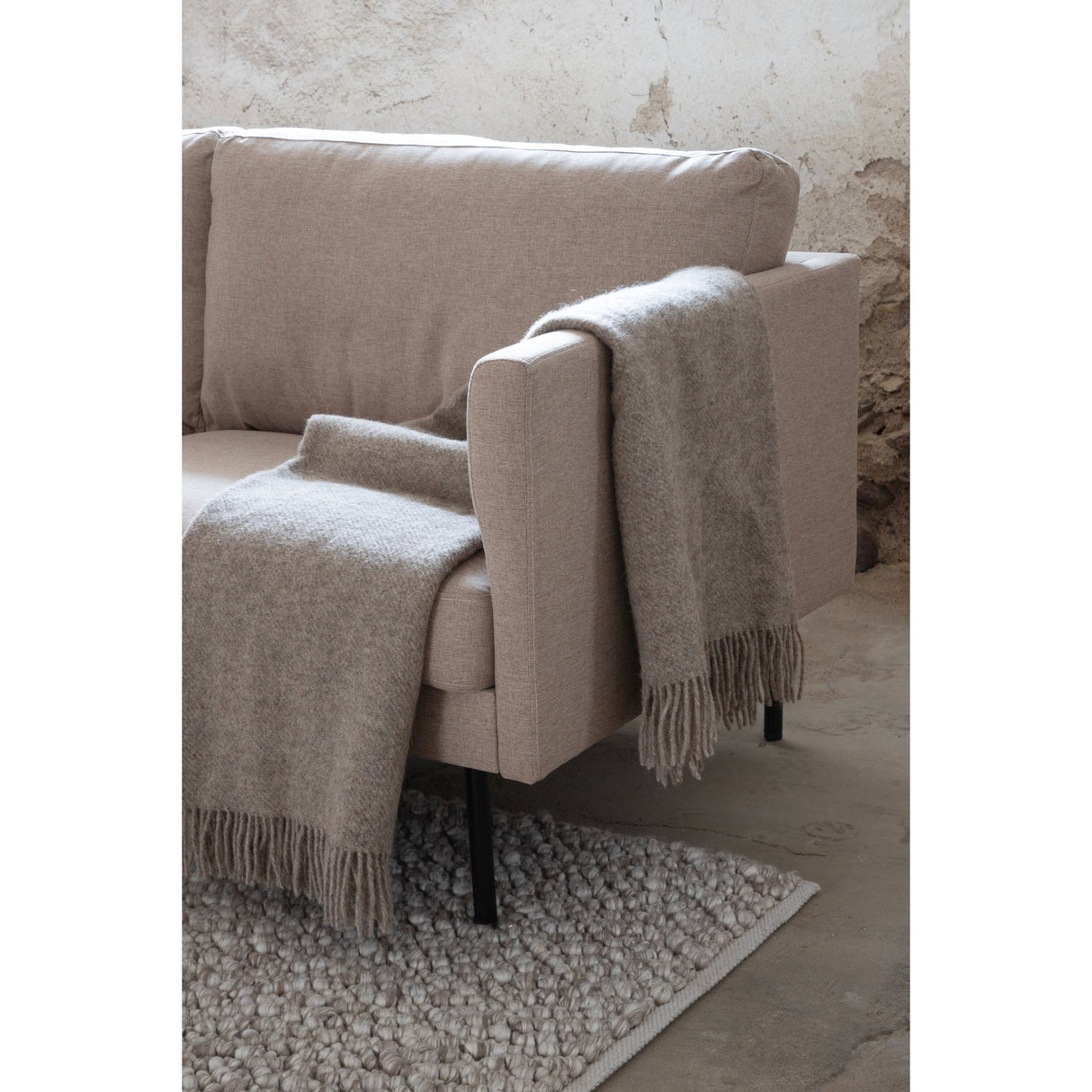 Zoom 3-Sitzer Sofa - Schwarz / Brauner Stoff - ZEN ZONE Furniture