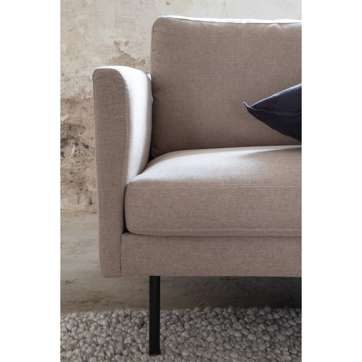 Zoom 3-Sitzer Sofa - Schwarz / Brauner Stoff - ZEN ZONE Furniture