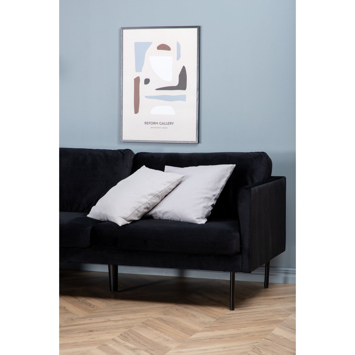 Zoom 3-Sitzer Sofa - Schwarz / Schwarzer Samt - ZEN ZONE Furniture