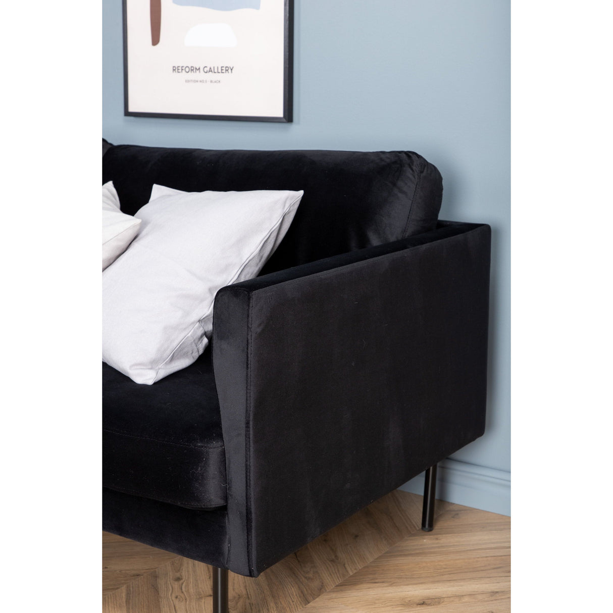 Zoom 3-Sitzer Sofa - Schwarz / Schwarzer Samt - ZEN ZONE Furniture