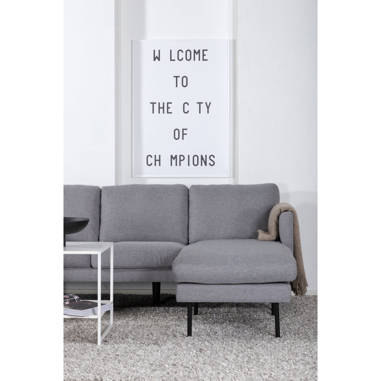 Zoom U-Sofa - Schwarz / Stahlgrauer Stoff - ZEN ZONE Furniture