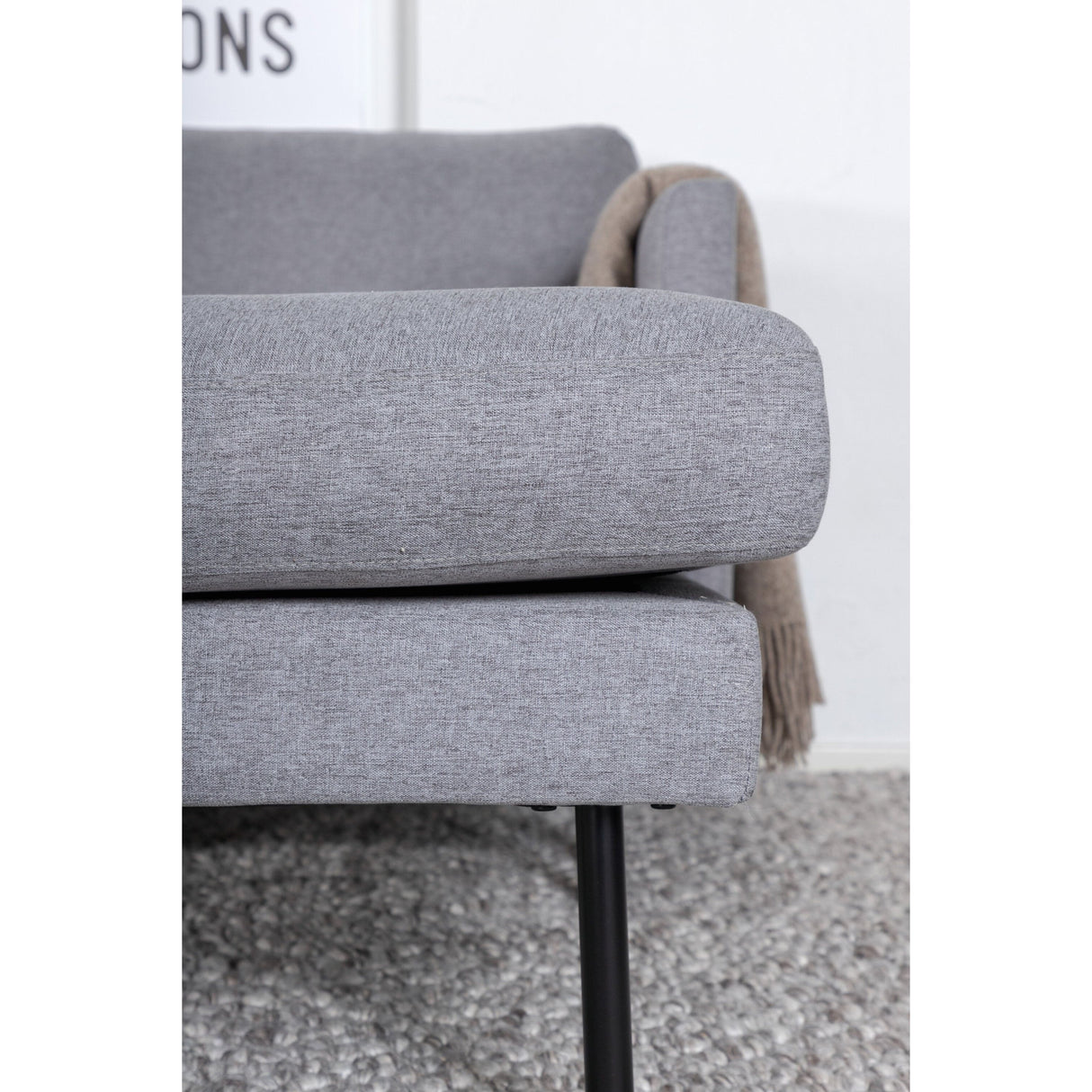 Zoom U-Sofa - Schwarz / Stahlgrauer Stoff - ZEN ZONE Furniture