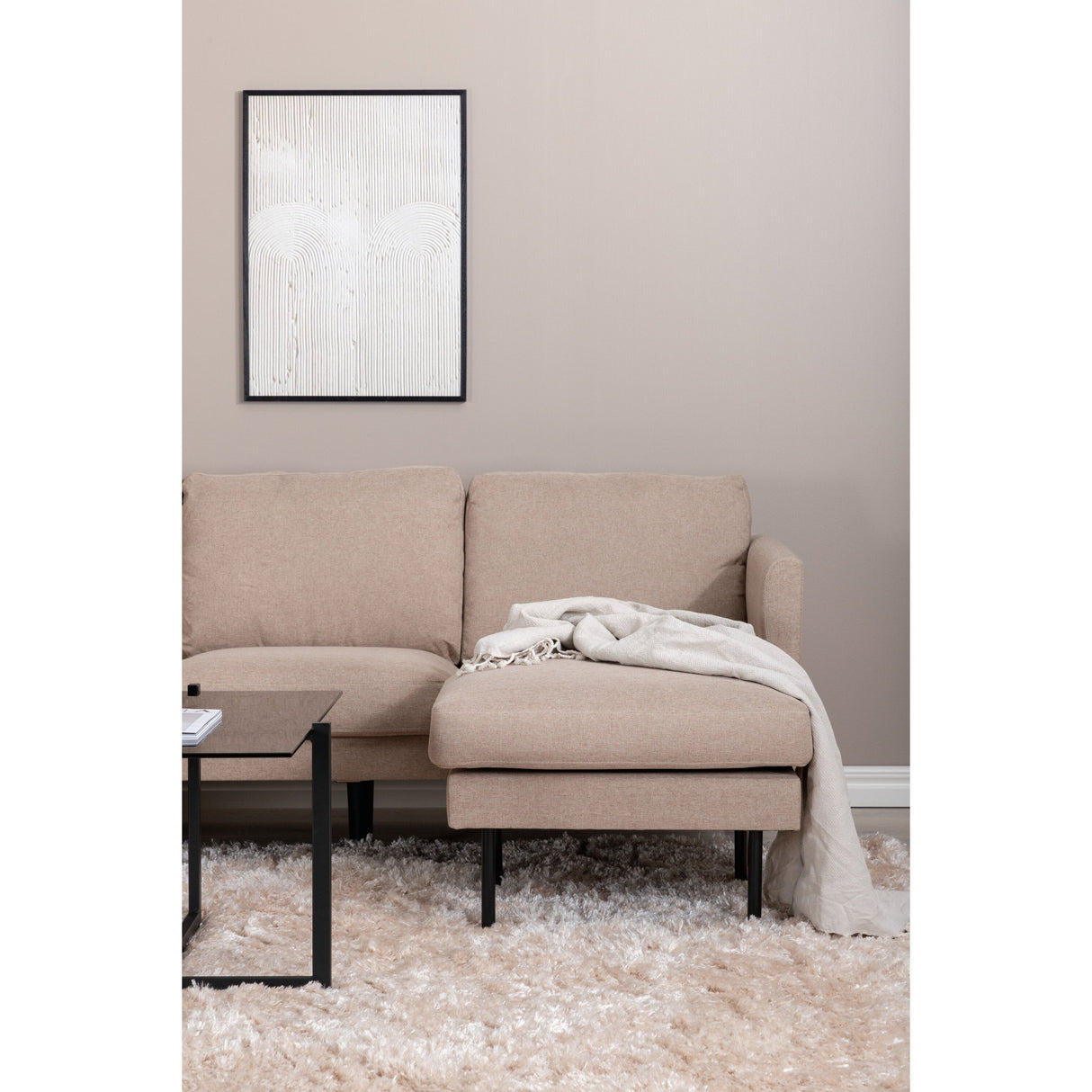 Zoom U-Sofa - Schwarz / Brauner Stoff - ZEN ZONE Furniture