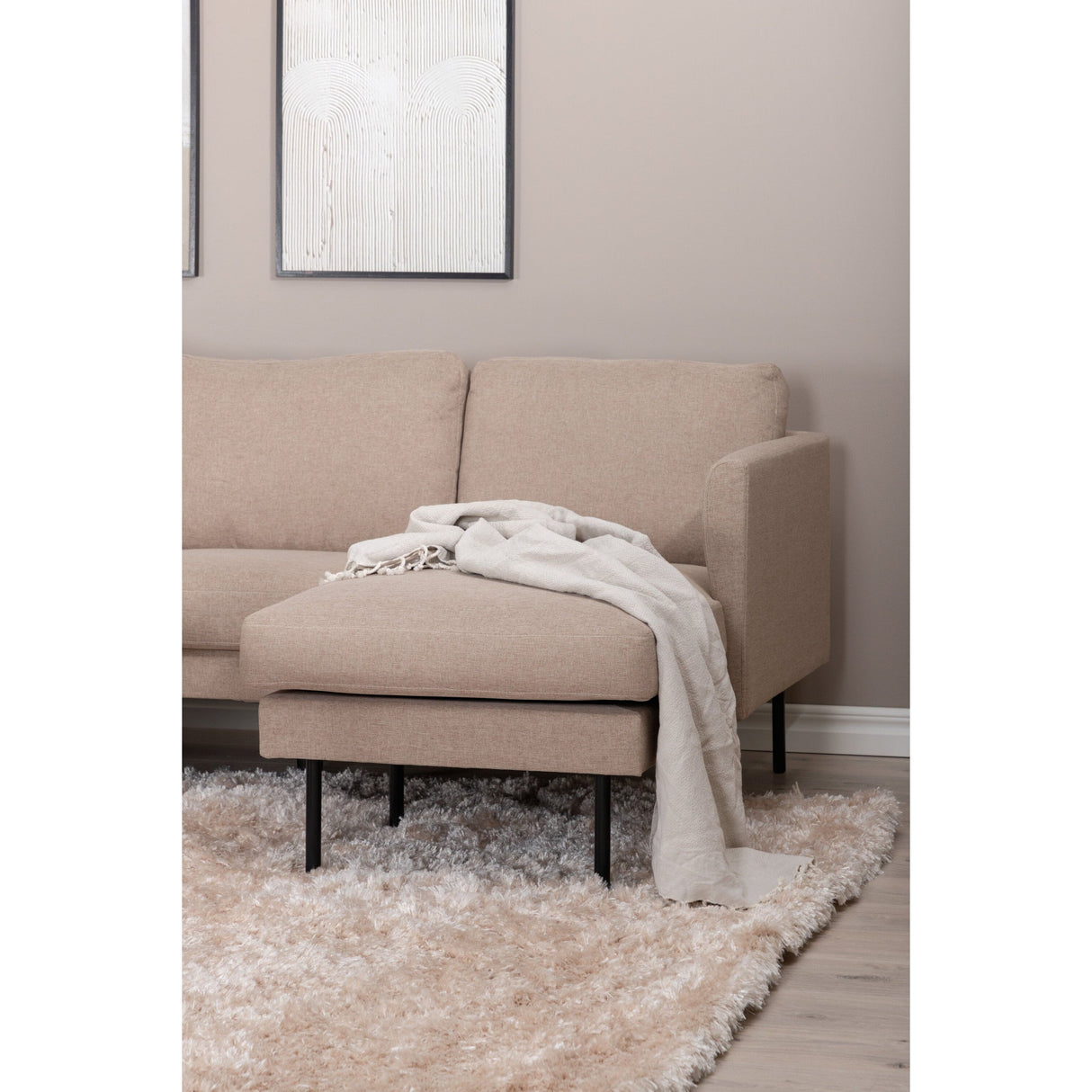 Zoom U-Sofa - Schwarz / Brauner Stoff - ZEN ZONE Furniture