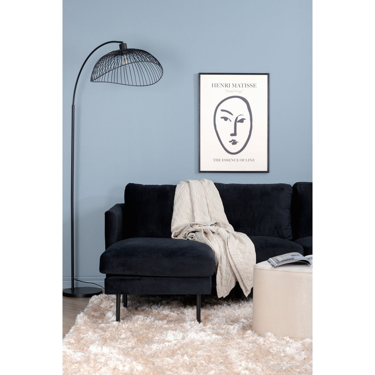 Zoom U-Sofa - Schwarz / Schwarzer Samt - ZEN ZONE Furniture