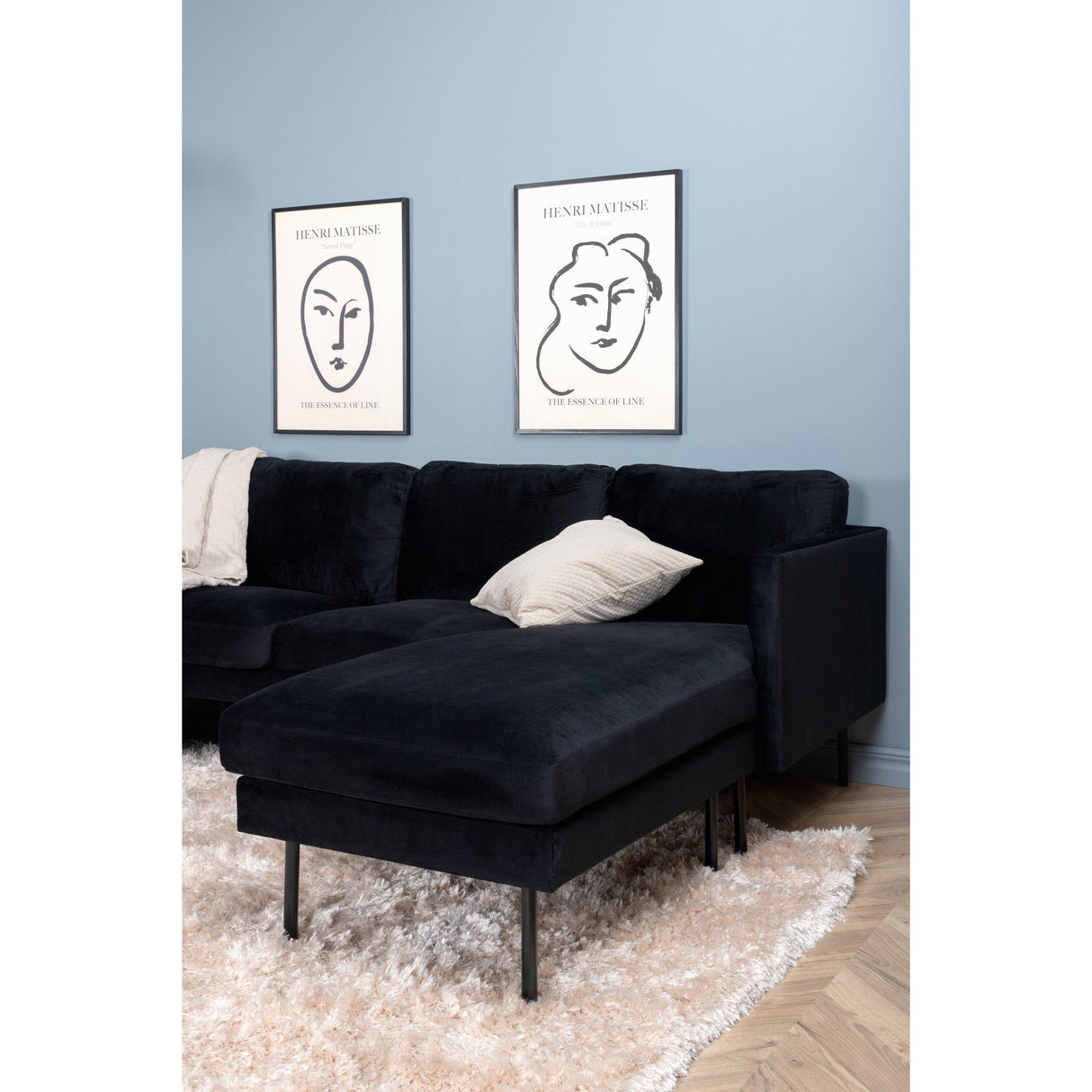 Zoom U-Sofa - Schwarz / Schwarzer Samt - ZEN ZONE Furniture