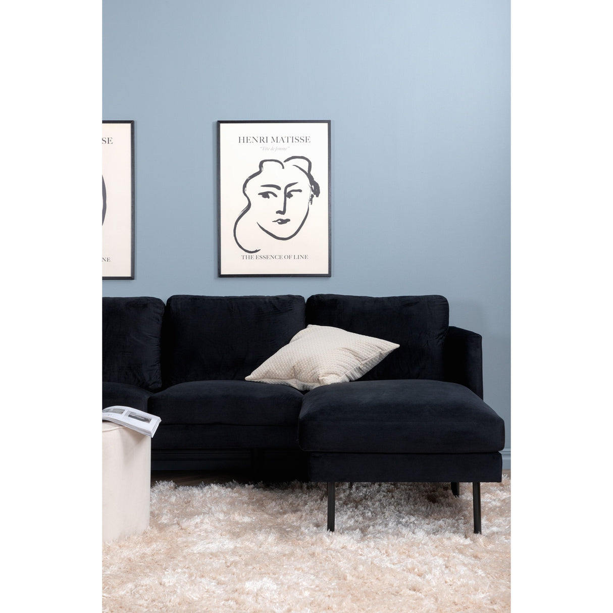 Zoom U-Sofa - Schwarz / Schwarzer Samt - ZEN ZONE Furniture