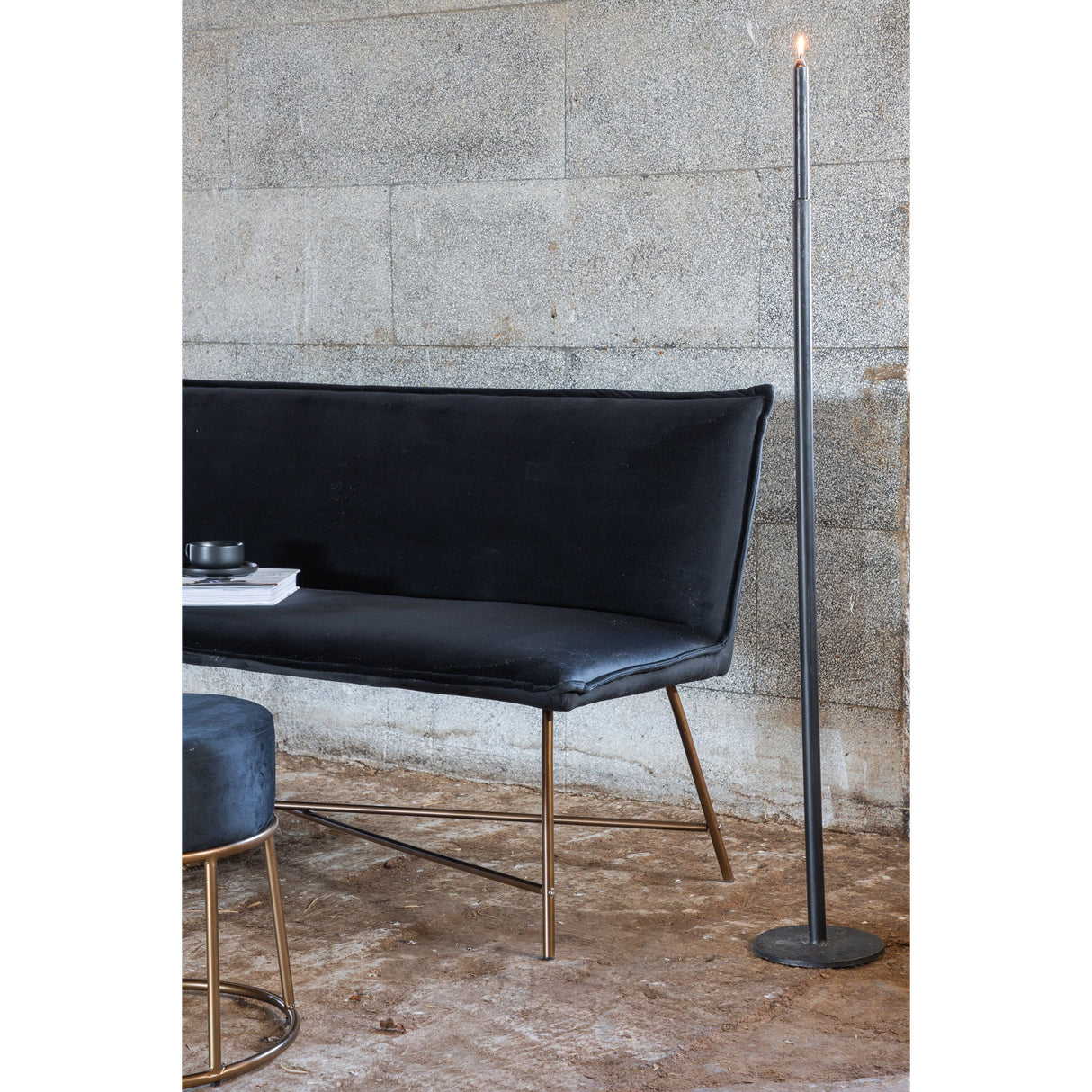 Petra Sofa - Distressed Copper / Schwarzer Samt - ZEN ZONE Furniture