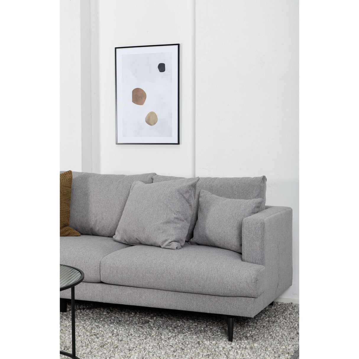 Sofia 3-Sitzer Sofa - Schwarz / Grauer Stoff - ZEN ZONE Furniture