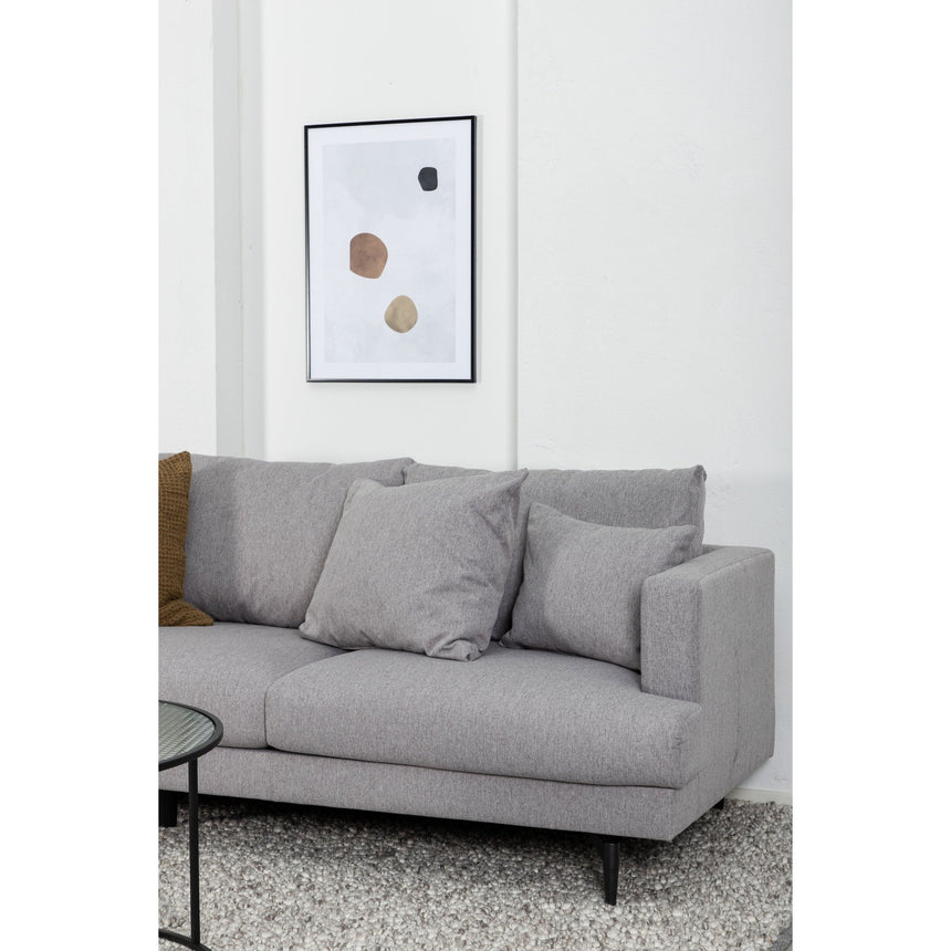 Sofia 3-Sitzer Sofa - Schwarz / Grauer Stoff - ZEN ZONE Furniture