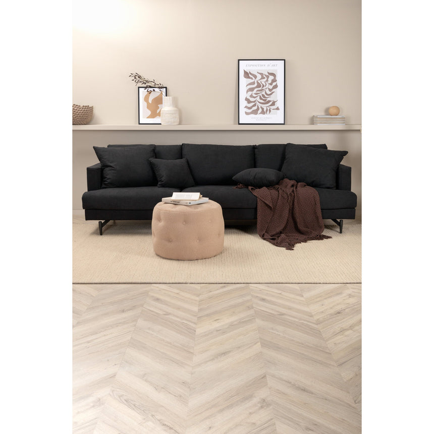 Sofia 3-Sitzer Sofa - Schwarz / Schwarzer Stoff - ZEN ZONE Furniture