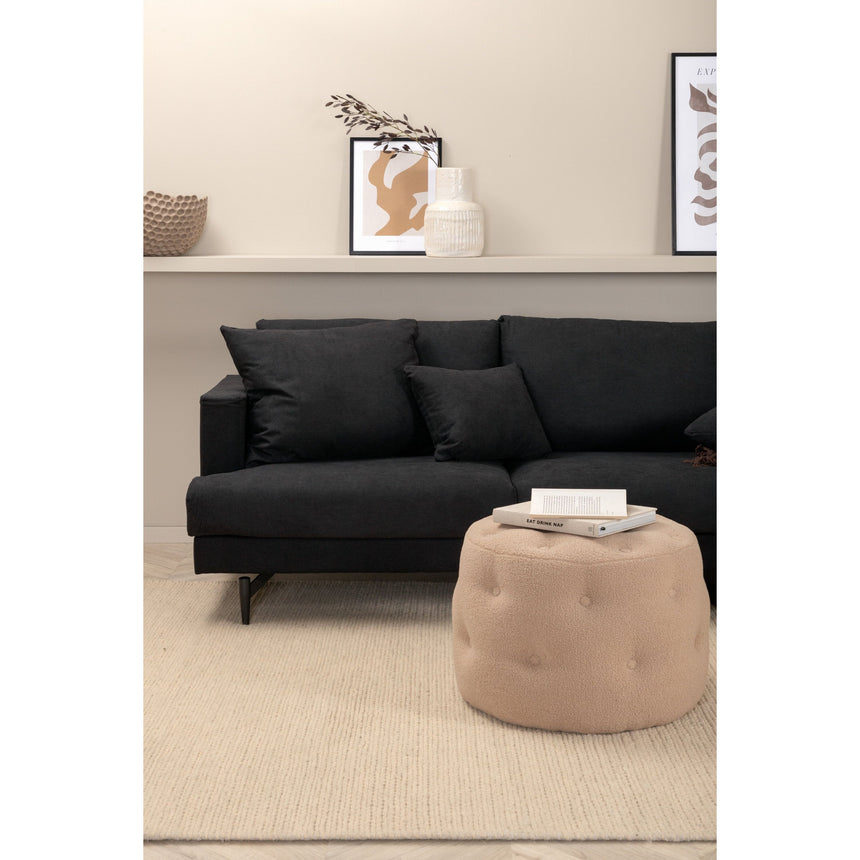 Sofia 3-Sitzer Sofa - Schwarz / Schwarzer Stoff - ZEN ZONE Furniture