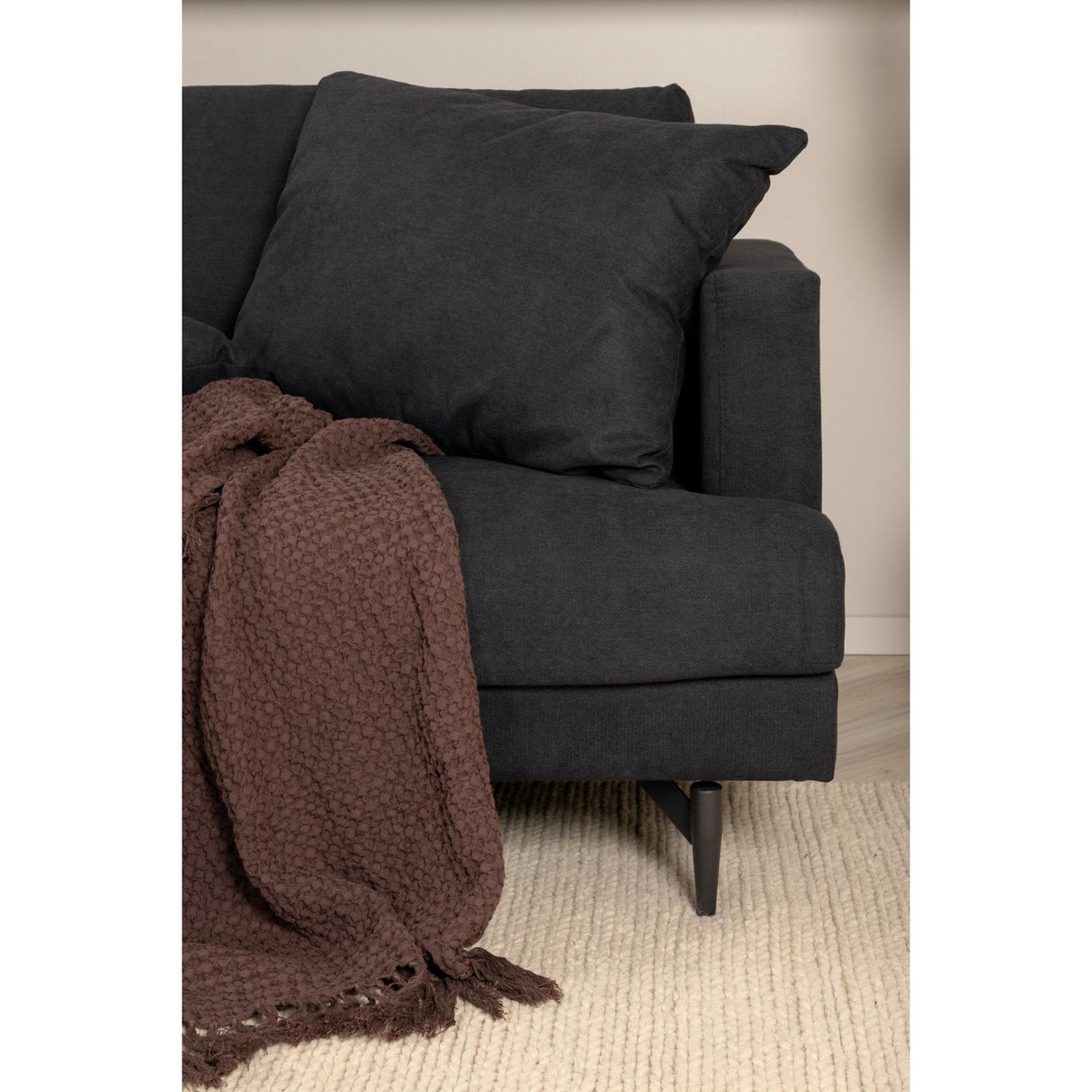 Sofia 3-Sitzer Sofa - Schwarz / Schwarzer Stoff - ZEN ZONE Furniture