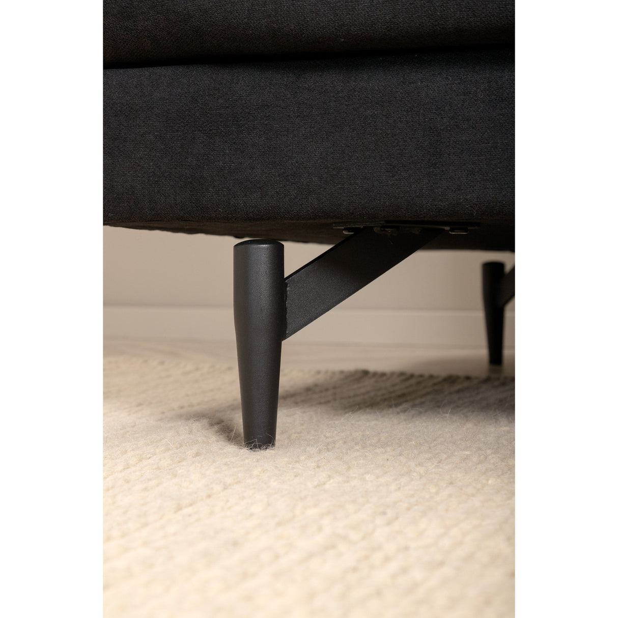 Sofia 3-Sitzer Sofa - Schwarz / Schwarzer Stoff - ZEN ZONE Furniture