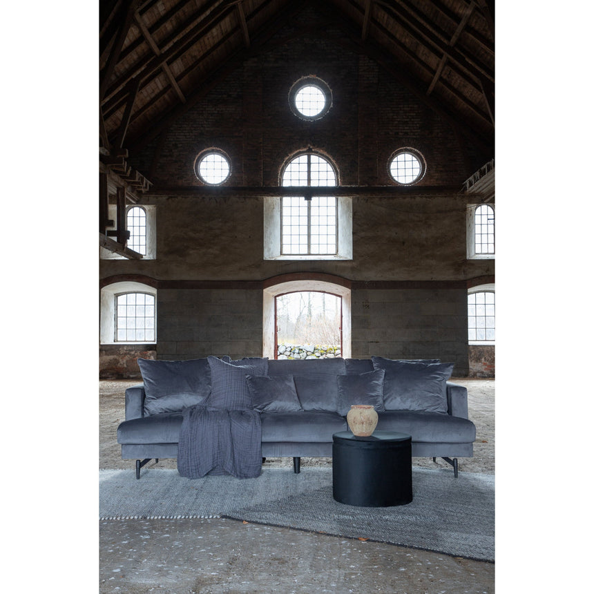 Sofia 3-Sitzer Sofa - Schwarz / Dunkelgrauer Samt - ZEN ZONE Furniture