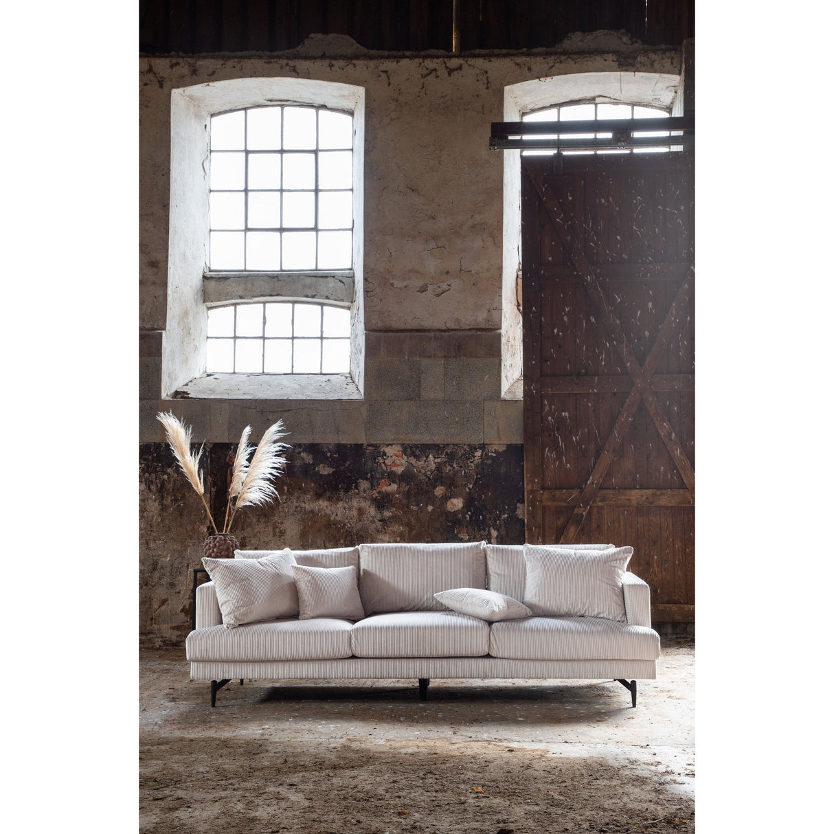 Sofia 3-Sitzer Sofa - Schwarz / Beige Kord - ZEN ZONE Furniture