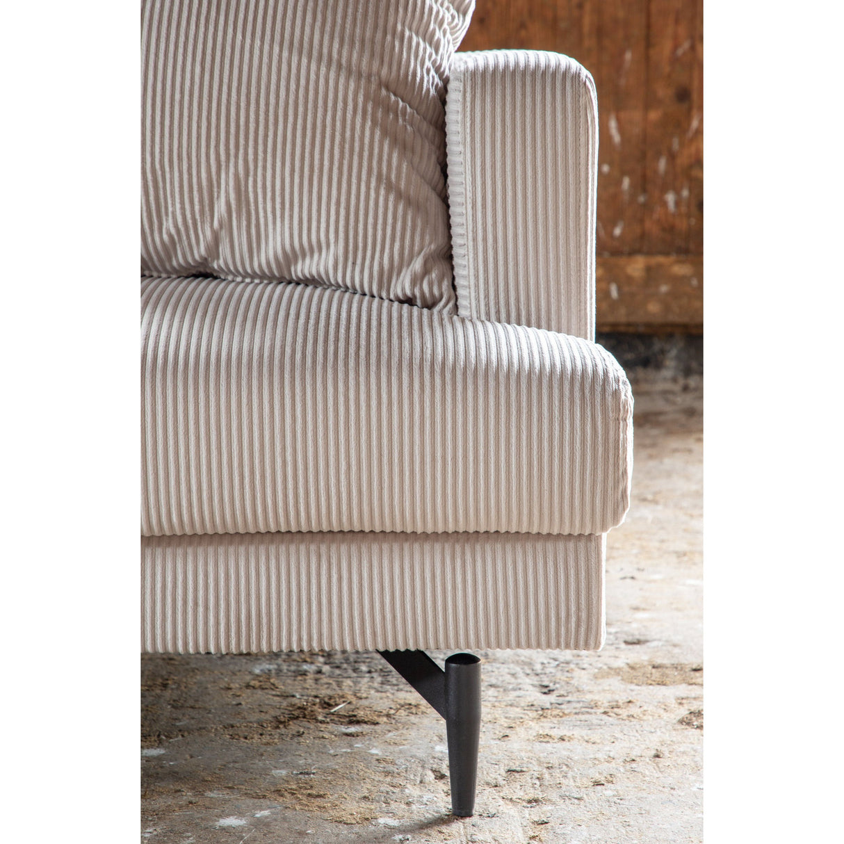 Sofia 3-Sitzer Sofa - Schwarz / Beige Kord - ZEN ZONE Furniture