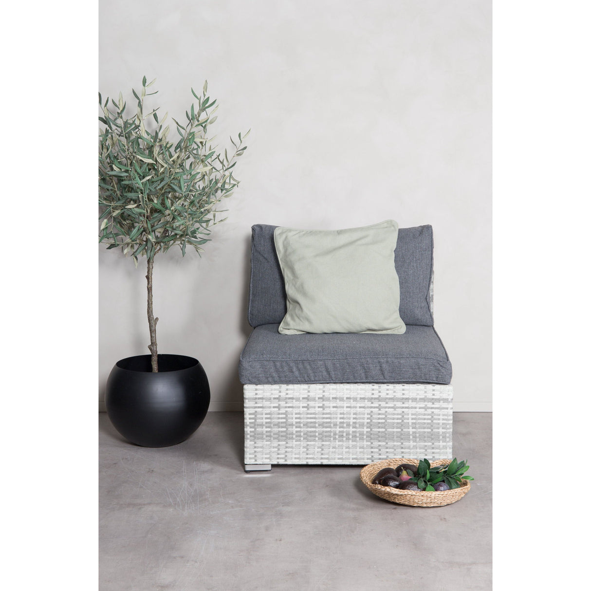 Amazon Sofa Weißer Tafelaufsatz / Graues Kissen - ZEN ZONE Furniture