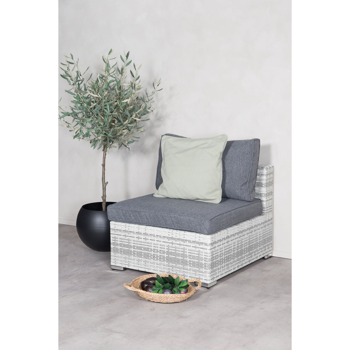 Amazon Sofa Weißer Tafelaufsatz / Graues Kissen - ZEN ZONE Furniture