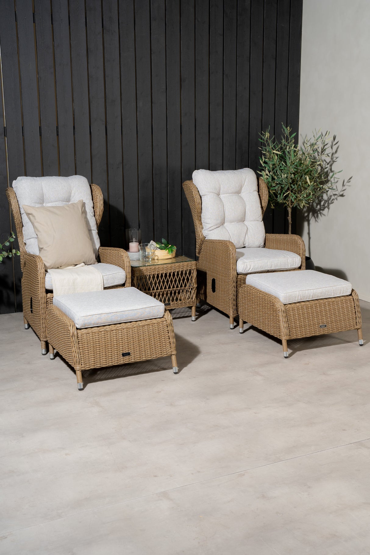 Washington Klappbares Lounge-Set Natur - ZEN ZONE Furniture