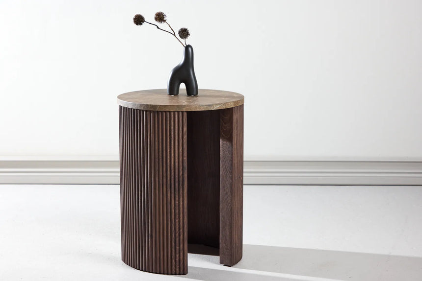 Beistelltisch Bristol mit Mocca- und Marmorlook ⌀40 von Venture Home – Bild 30