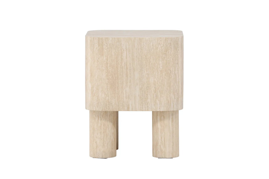 Beistelltisch Klirou mit beigem Travertinlook, 40x40x50 cm von Venture Home – Bild 17