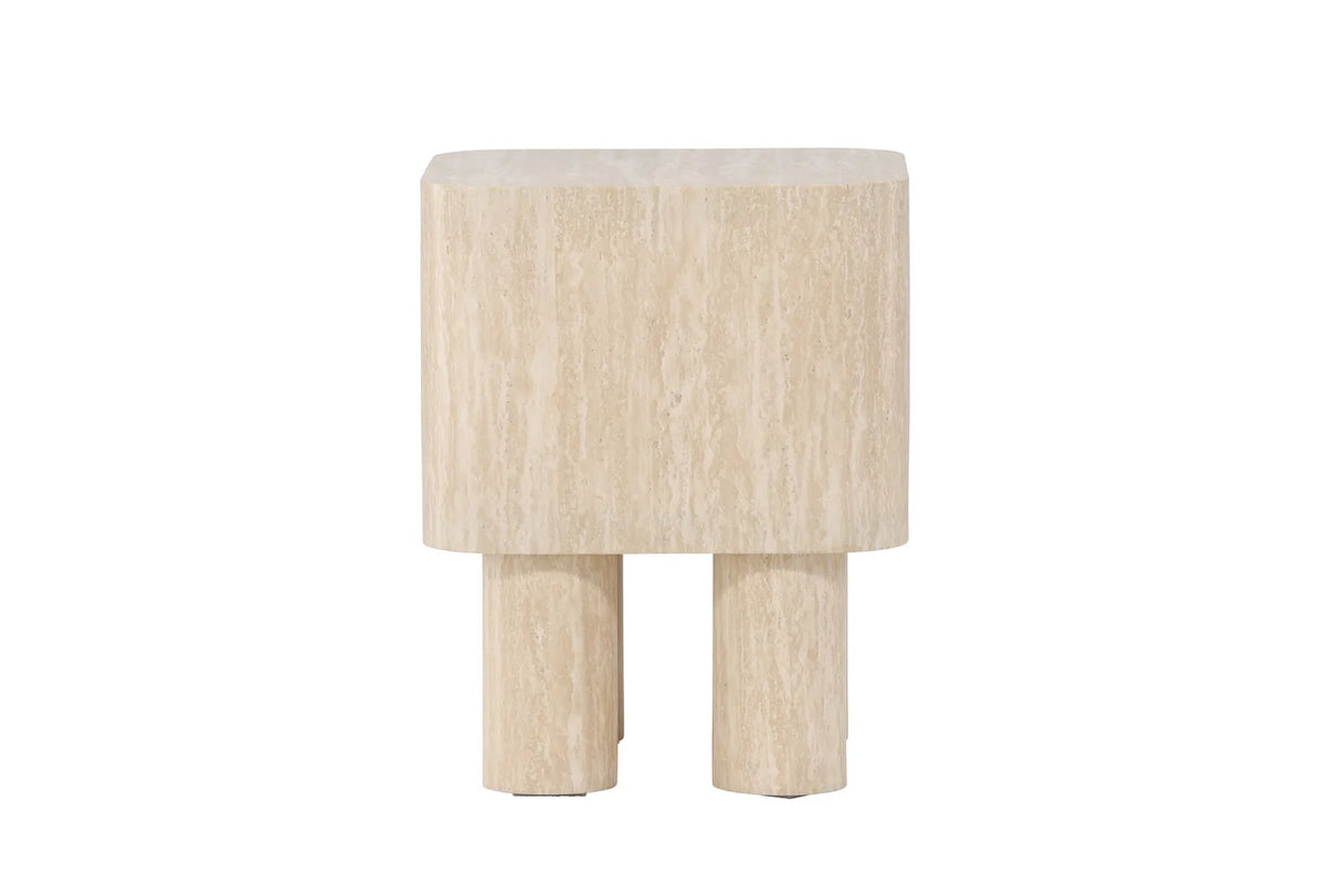 Beistelltisch Klirou mit beigem Travertinlook, 40x40x50 cm von Venture Home – Bild 20