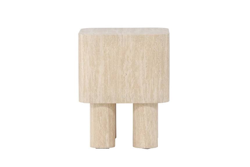 Beistelltisch Klirou mit beigem Travertinlook, 40x40x50 cm von Venture Home – Bild 20
