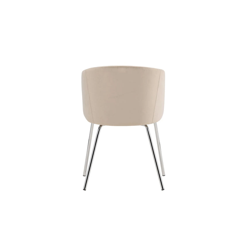 Berit Esszimmerstuhl - Beine aus Silberchrom / Beige Samt von Venture Home – Produktbild 11