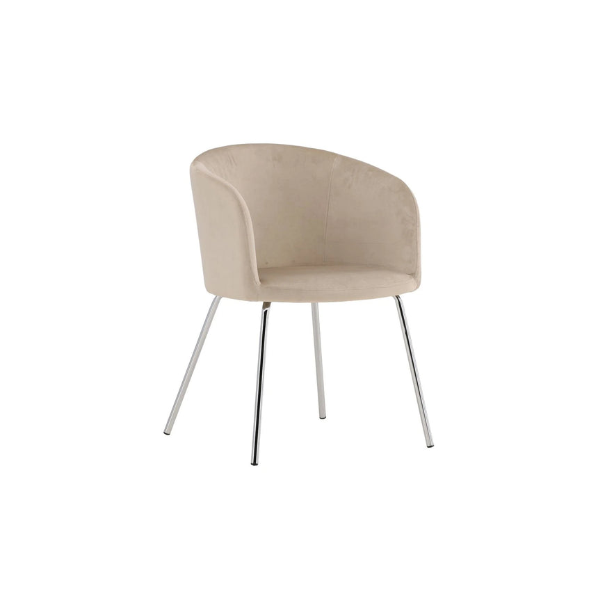 Berit Esszimmerstuhl - Beine aus Silberchrom / Beige Samt von Venture Home – Produktbild 16