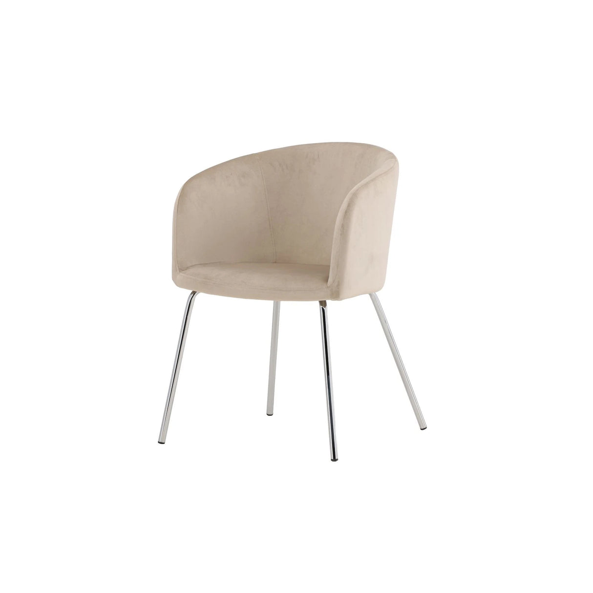 Berit Esszimmerstuhl - Beine aus Silberchrom / Beige Samt von Venture Home – Produktbild 6