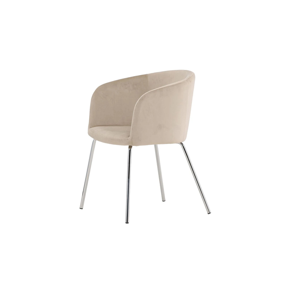 Berit Esszimmerstuhl - Beine aus Silberchrom / Beige Samt von Venture Home – Produktbild 7