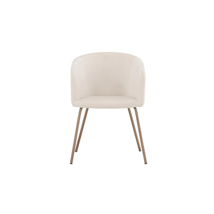 Berit Esszimmerstuhl - Walnuss Stahlbeine / Creme Samt von Venture Home – Produktbild 1