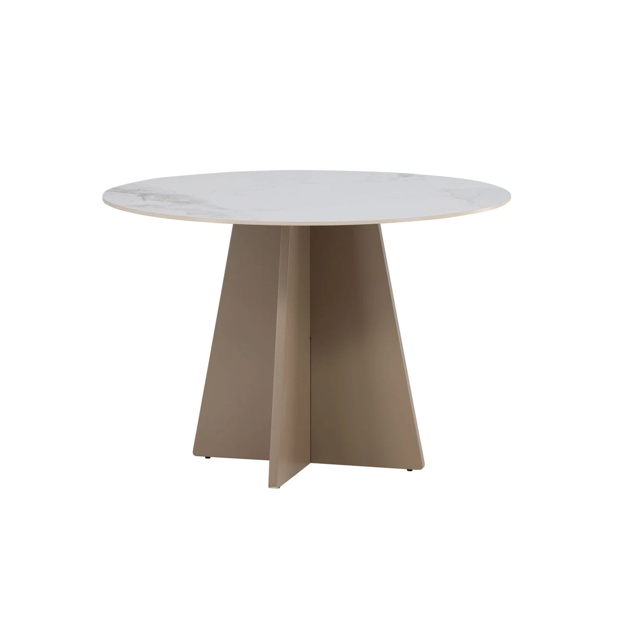 Bootcut Runder Esstisch MDF Beige / Sinterstone Marmoroptik 110x110x75 cm von Venture Home – Produktbild 7