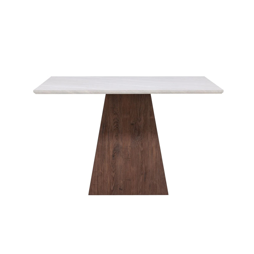 Cael Quadratischer Esstisch 120x120x75 cm - MDF 3D Papier Mocca / Steineoptik von Venture Home – Produktbild 1
