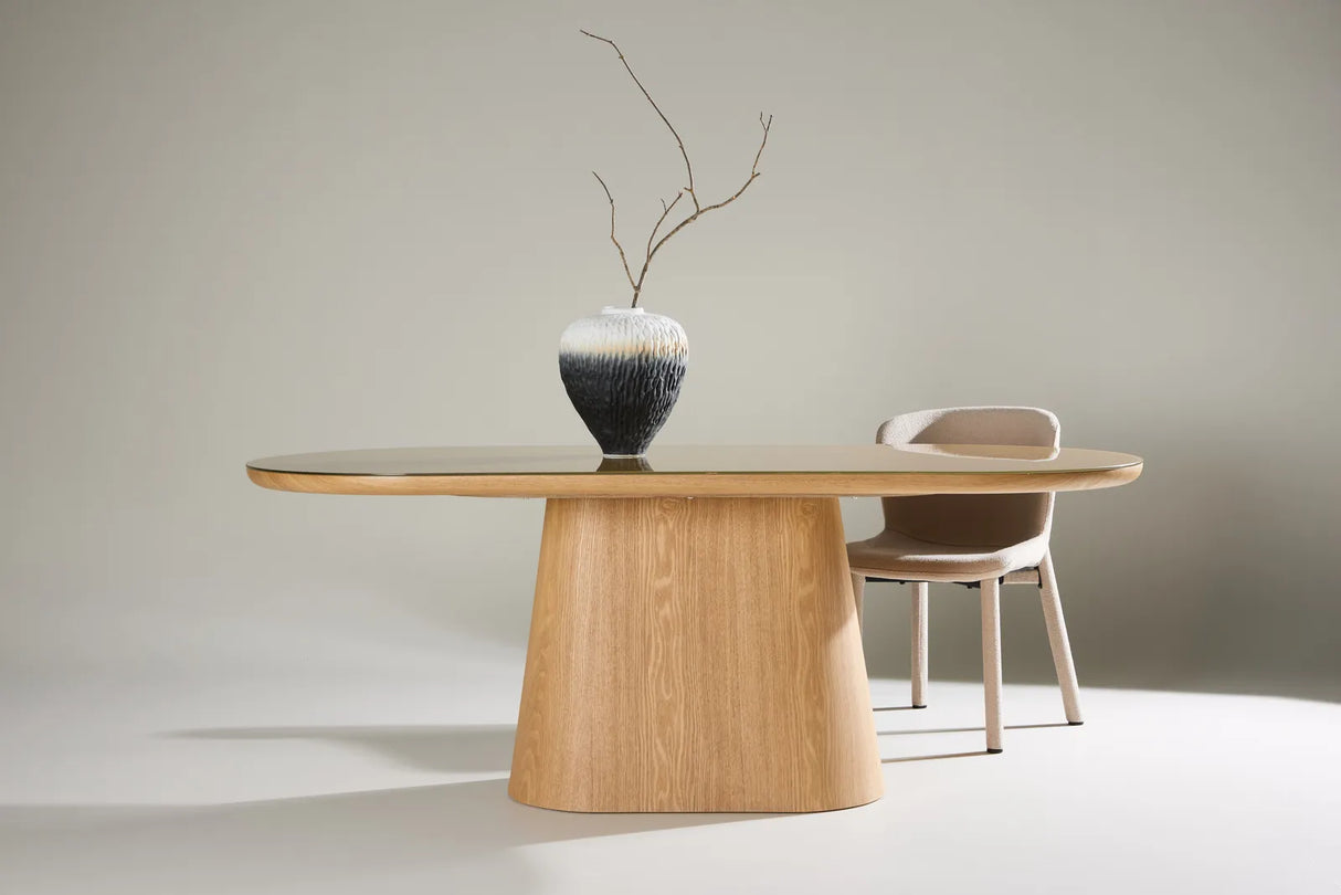 Castor Esstisch Natur mit Glasplatte 90x200 cm von Venture Home – Produktbild 2