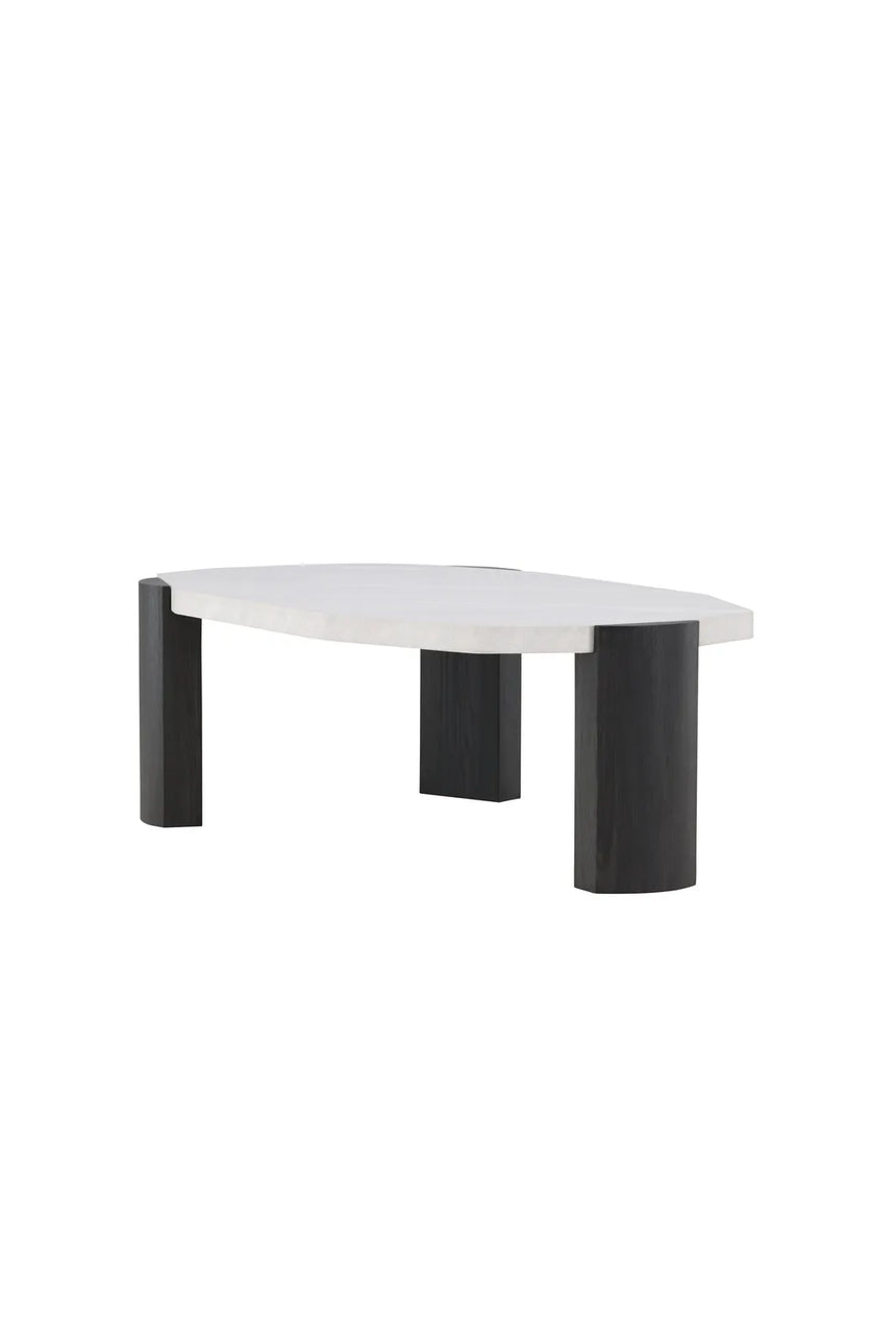 Couchtisch Kres mit beigem Steinlook, 71x125x40 cm von Venture Home – Bild 3