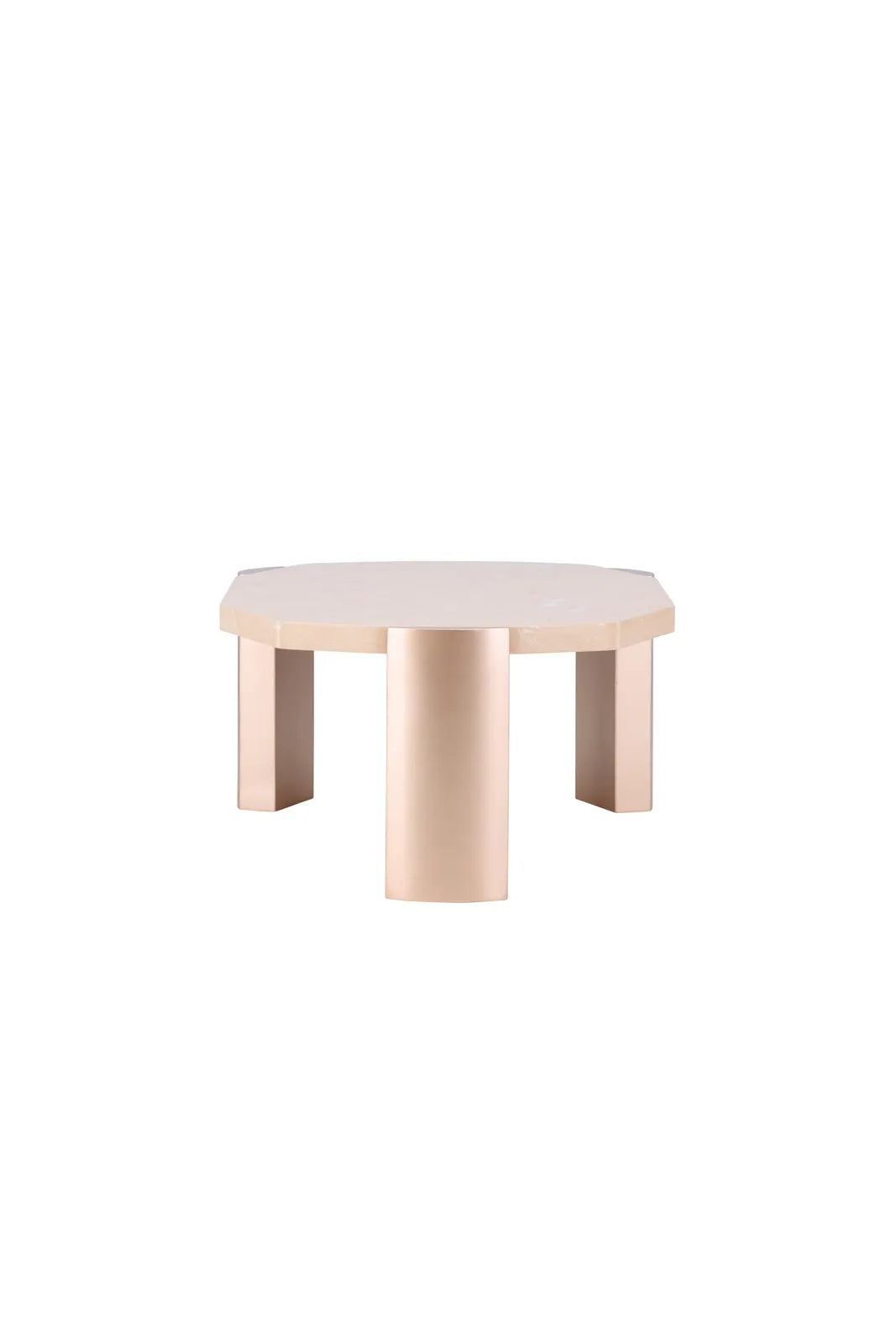 Couchtisch Kres mit rosafarbenen Marmorlook, 71x125x40 cm von Venture Home – Bild 4