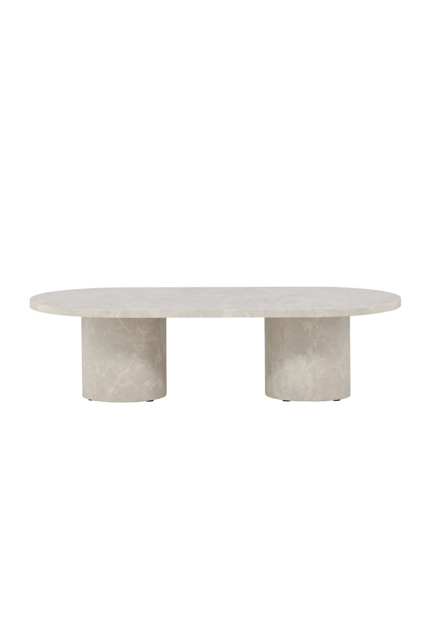 Couchtisch Narvik mit beigem Marmorlook, 60x120x33 cm von Venture Home – Bild 1
