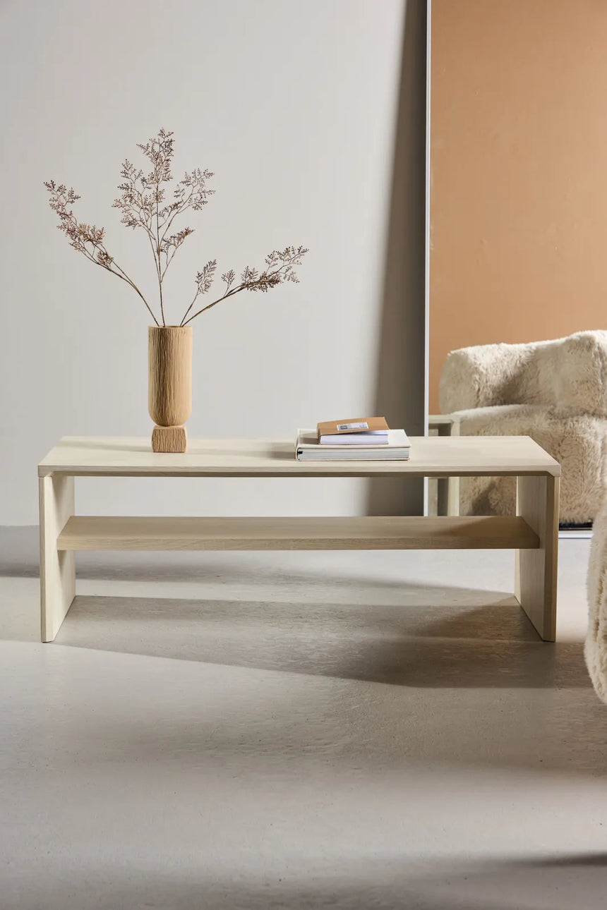 Couchtisch Telemarket in tünchenfarbenem Weiß, 50x110x38 cm von Venture Home – Bild 13