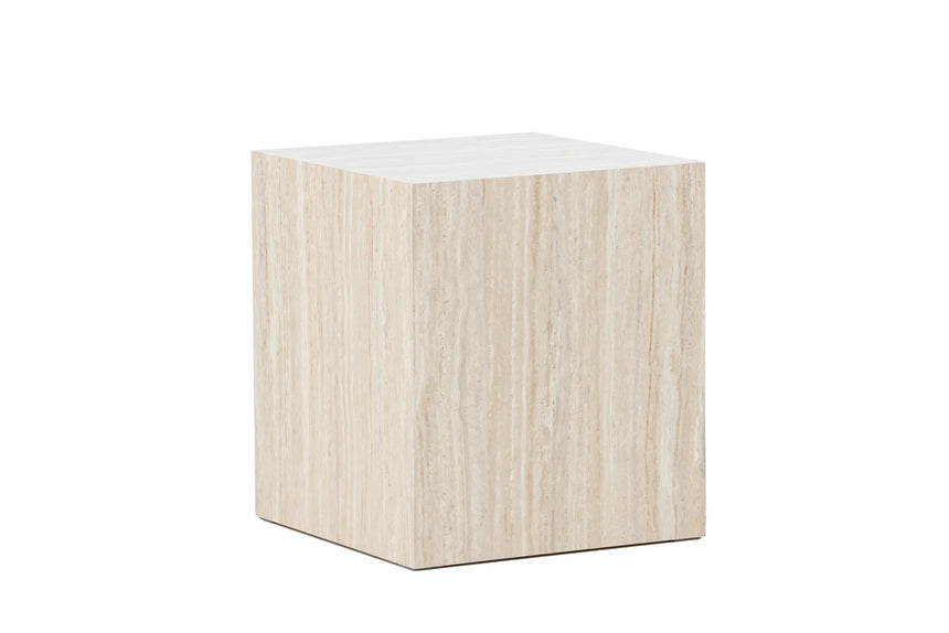 Couchtisch York mit beigem Travertinlook, 40x40x45 cm von Venture Home – Bild 19