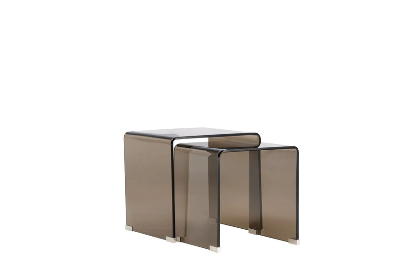 Duo Beistelltisch Telemark aus braunem Glas von Venture Home – Bild 11